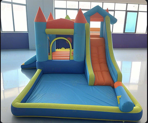 Polyester Oxford gonfiabile blu e arancione scivolo d'acqua per bambini parco divertimento